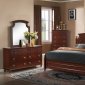 Leila Bedroom 5Pc Set in Brown Cherry by Global w/Options