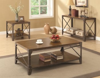 703198 Coffee Table 3Pc Set in Brown by Coaster w/Options [CRCT-703198]