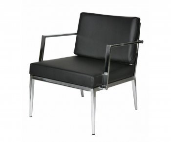 Nancy Armchair in Black Leather by Whiteline [WLCC-Nancy Black]