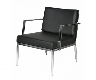 Nancy Armchair in Black Leather by Whiteline