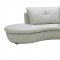 Light Grey Full Leather Modern Stylish Sectional Sofa