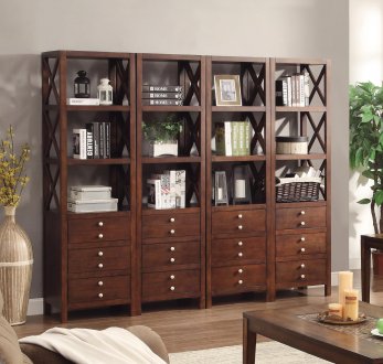 Polson 8019 Wall Unit 4Pc Set in Espresso by Homelegance