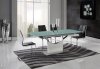 D9879DT Dining Table by Global w/White Glass Top & Options