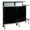 100139 Bar Unit in Black by Coaster w/Frosted Glass Top