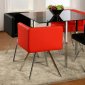 Black & Red Two-Tone Finish Modern 5Pc Dining Set w/Chrome Base