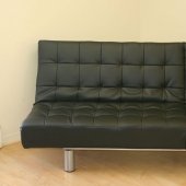 Black, Chocolate or White Leatherette Multi Position Sofa Bed