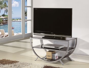 Black Glass & Metal Modern Entertainment Console [HLTV-H896]