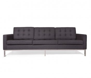 Florence Sofa FS90DGRW in Dark Grey Wool by LeisureMod w/Options [LMS-FS90DGRW-Florence Dk Grey]