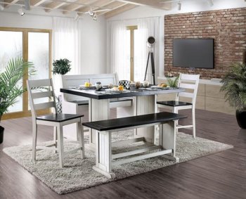 Nekoma 3Pc Counter Ht Dining Set CM3195PT in Espresso & White [FADS-CM3195PT-Nekoma]