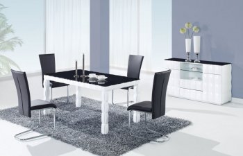 D8055 Dining Table in Black & White by Global w/Options [GFDS-D8055DT-457DC]