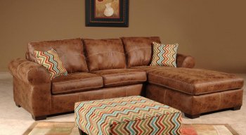 201110 Leah Sectional Sofa in Chestnut Vinyl by Chelsea [CHFSS-CHF-201110 Leah]