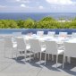 Ritz Outdoor Dining Set 13Pc in White w/Savoy Table by Bellini