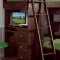 Espresso Finish Solid Pine Transitional Loft Bed w/Desk