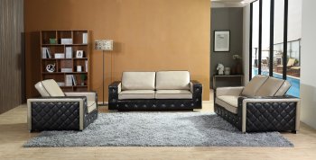 Kerry Sofa in Beige & Dark Brown Leather Gel w/Options [ADS-Kerry]