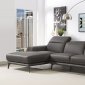 Preston Sectional Sofa in Dark Gray Leather by Whiteline