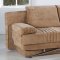 Soft Brown Microfiber Modern Convertible Sofa Bed w/Storage