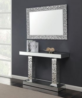 Neirin Console Table & Mirror Set CM536CT-S in Mirror & Crystal