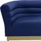 Bellini Sofa 669 in Navy Velvet Fabric by Meridian w/Options