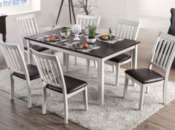 Raegan 7Pc Dining Set CM3196T in Espresso & White [FADS-CM3196T-Raegan]