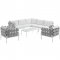 Harmony EEI-2619 8Pc Outdoor Aluminum Sectional Sofa Set