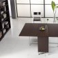 Brown Top & Metal Base Modern Dining Table w/Optional Chairs