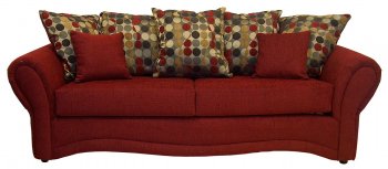 Red Fabric Traditional Sofa & Loveseat Set w/Optional Chair [CHFS-TU-3200-POUNCER-SCARLET]