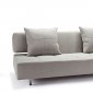 Long Horn Sofa Bed in Natural Fabric w/Two Cushions