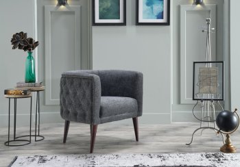 Selma Accent Armchair Set of 2 in Gray Fabric by Bellona [IKAC-Selma Gray]