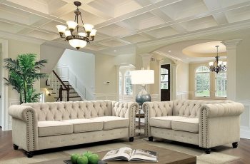 Winifred Sofa CM6342IV in Ivory Chenille Fabric w/Options [FAS-CM6342IV-Winifred]