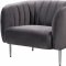 Willow Sofa 687 in Grey Velvet Fabric by Meridian w/Options