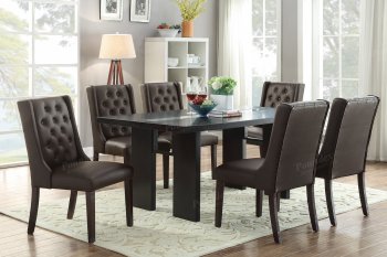 F2367 Dining Set 5Pc in Dark Brown by Poundex w/F1501 Chairs [PXDS-F2367-F1501]