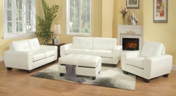 G207 Sofa & Loveseat in White Bonded Leather by Glory w/Options [GYS-G207]