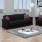 Utah Sofa Bed & Loveseat Set in Black Fabric by Empire