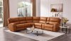 70815M Power Reclining Sectional Sofa in Pumpkin Leather by J&M