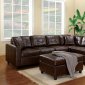 Brown Bonded Leather Match Modern Sectional Sofa w/Options