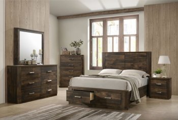 Elettra Bedroom 24200Q in Rustic Walnut w/Options [AMBS-24200Q Elettra]