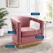 Frolick Accent Chair in Dusty Rose Velvet by Modway