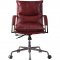 Haggar Office Chair 92536 Vintage Red Top Grain Leather by Acme