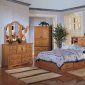 Natural Oak Finish Stylish Bedroom with Multi Storage Drawer Bed