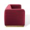 Charisma Sofa in Maroon Velvet Fabric by Modway w/Options