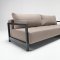 White Leatherette Modern Convertible Sofa Bed w/Hardwood Arms