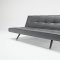 White or Black Leatherette Modern Sofa Bed w/Metal Legs