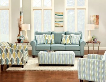 Brubeck Sofa SM8140 in Light Teal Fabric w/Options [FAS-SM8140-Brubeck]