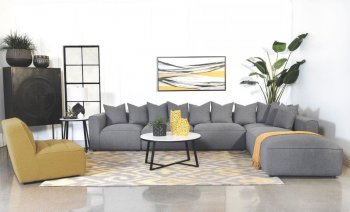 Jennifer Sectional Sofa 551594 in Gray Fabric by Coaster [CRSS-551594 Jennifer]