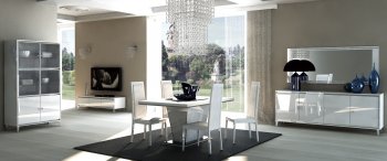 Caprice White Dining Table by At Home USA w/Optional Items [AHUDS-Caprice White]