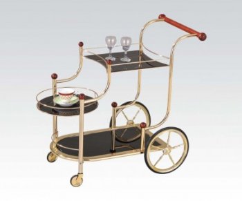 98006 Gold Tone Plated Serving Cart by Acme [AMFC-98006]