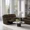 U6026 Motion Sofa & Loveseat Set in Dark Brown Fabric by Global