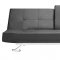 Black Leatherette Modern Convertible Sofa Bed with Folding Arms