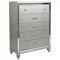 Valentino II Bedroom Set 5Pc B9698 in Silver by NCFurniture