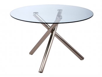 Lux Dining Table w/Clear Glass Top by Whiteline Imports [WLDS-Lux]